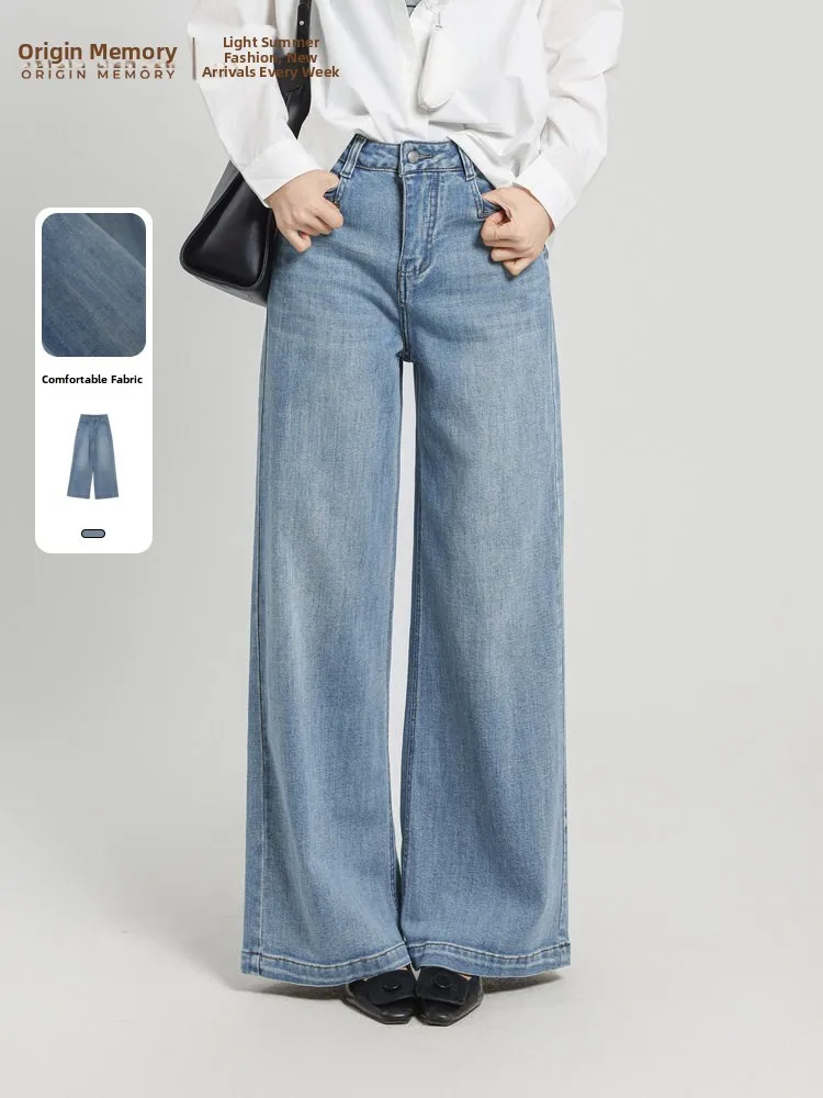 

Simple Commuter Straight Leg Wide Leg Jeans Memory's Start 2026 Spring New Korean Sle Casual Zipper ket Denim Pants