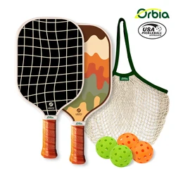 Orbia Sports USAPA Compliant Includes 4 Balls 2 Paddles Glass Fiber Pickleball Paddle Sets With Net Bag Honeycomb Core Gift Kit