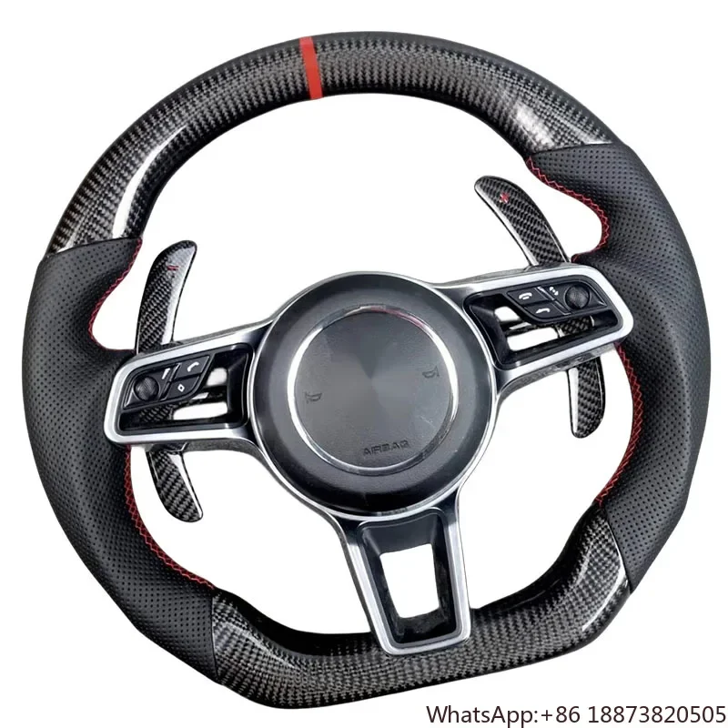 

Carbon fiber leather steering wheel for Porsche Macan Panamera Cayenne 911 718 991 custom steering wheel