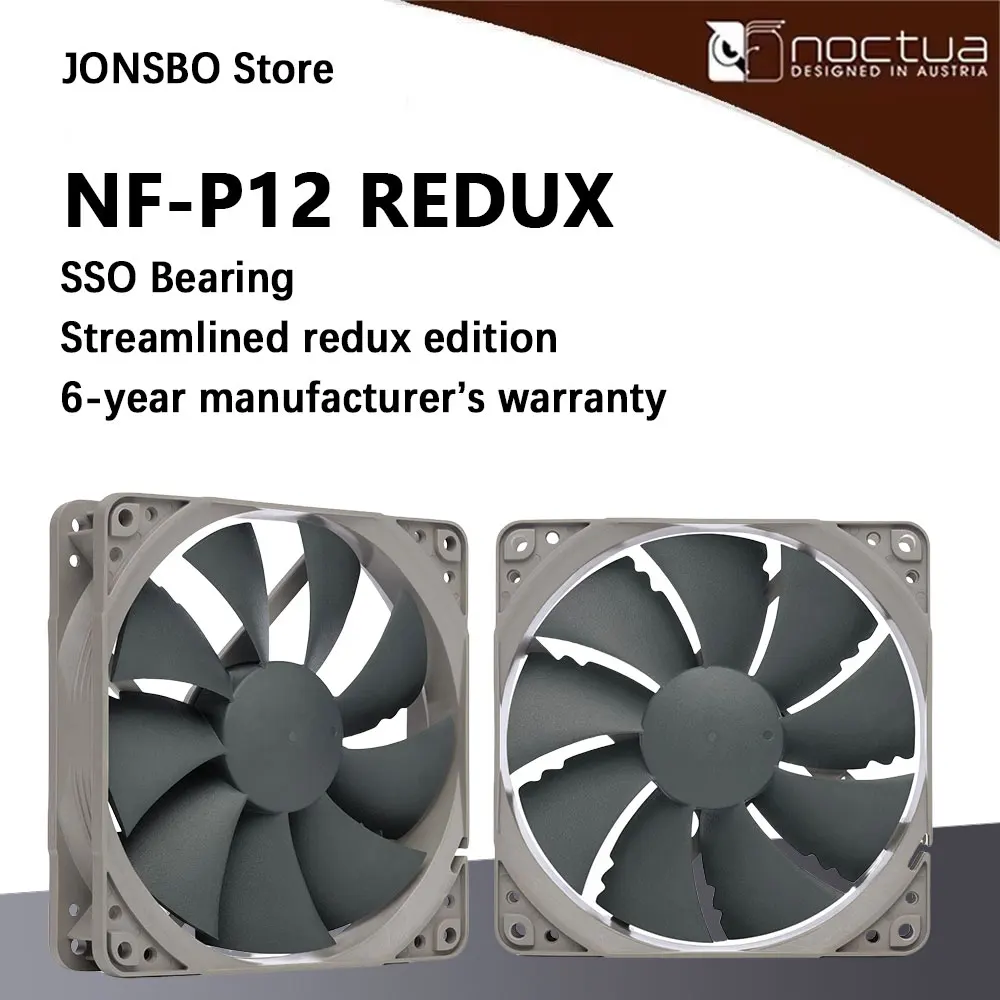 Noctua NF-P12 Redux-1300 1700 PWM Intelligent temperature control 12CM 4PIN silent fan cooling CPU chassis fans SSO2 bearing