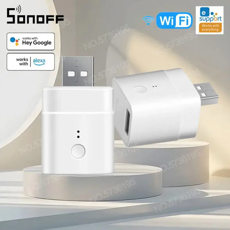 SONOFF-WiFi Soquete Smart Timing Charge Plug, Micro 5V Adaptador USB, EWelink App Controle, Trabalhar com Alexa, Google, Alice, Home Assistant