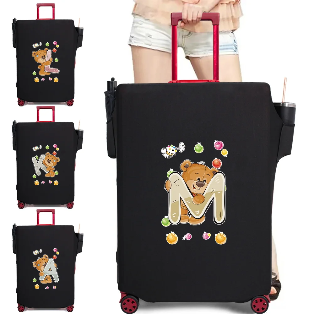 

Luggage Compartment Protective Cover Wear Resistant Elastic Fabric Dust Cover Durable Travel Case Cover Bear Image Mul Pocket