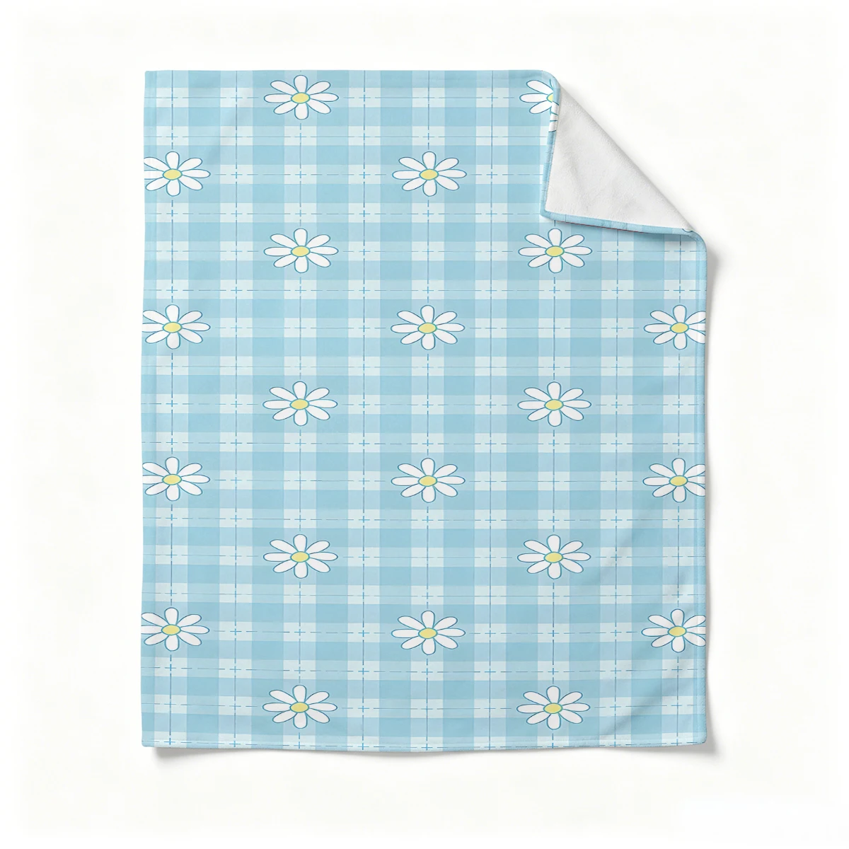 Blue Check Daisy Luxury Beach Towels Crafted from Combed Cotton Plush and Absorbent Beach Towel or Pool Towels