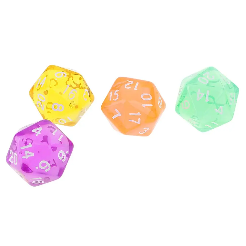 Accessori per giochi da tavolo con numeri chiari poliedrici a 20 facce, confezione da 6