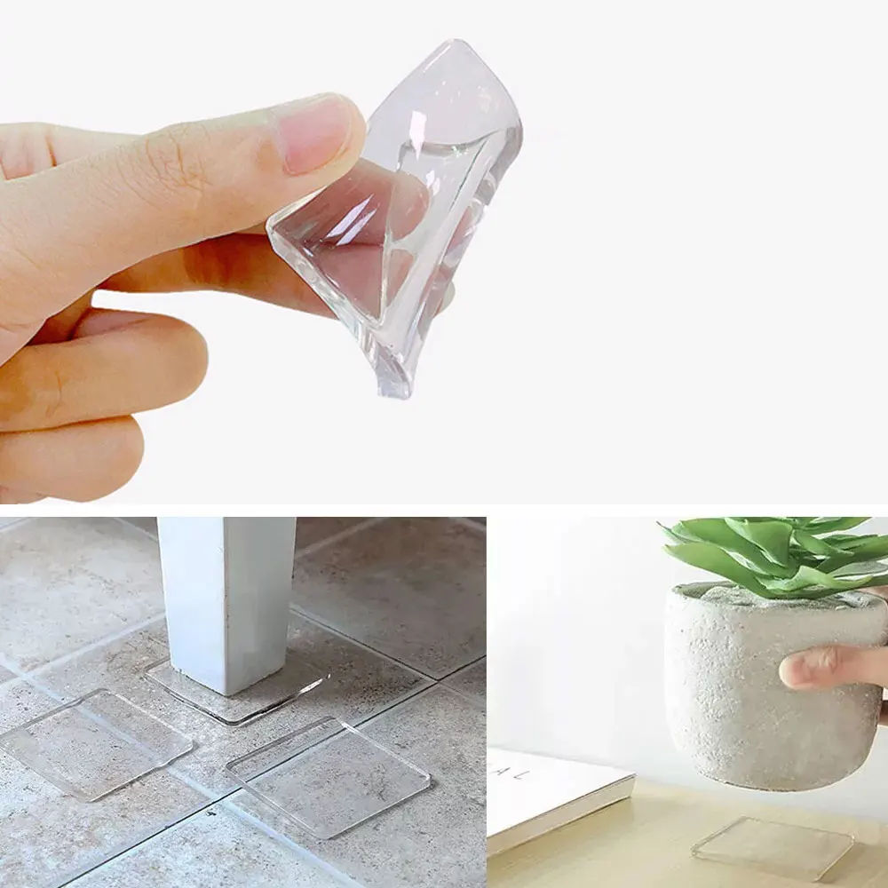 4/8Pcs Transparent Washing Machine Silicone Pad Portable Anti Vibration NonSlip Mat Shock Absorbing Pad Household Merchandises