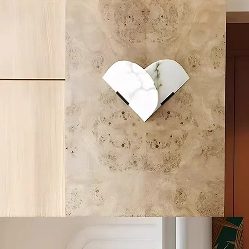 Industrial Natural Marble Butterfly Paper Design LED Wall Lamps Art Vintage Lustre Lights for Bedroom Home Decoration Chandelier