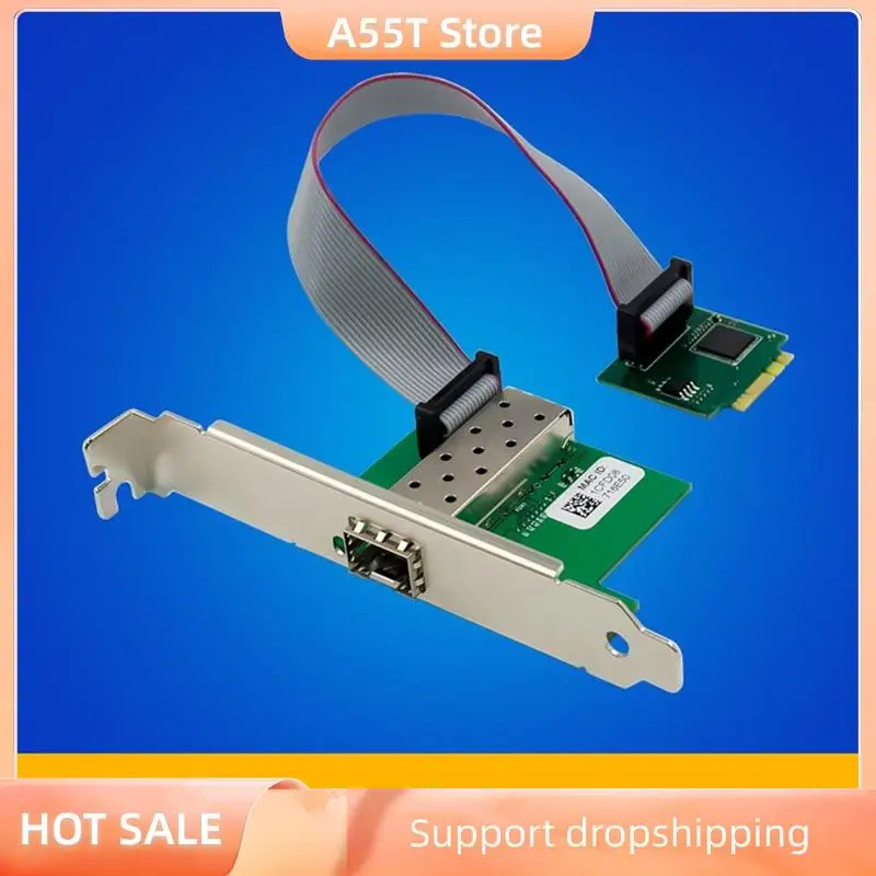 

A55T Gigabit Ethernet M.2 A+E KEY SFP 1000Mbps Single Fiber Port Network Card I210AS Optical Fiber Server Adapter