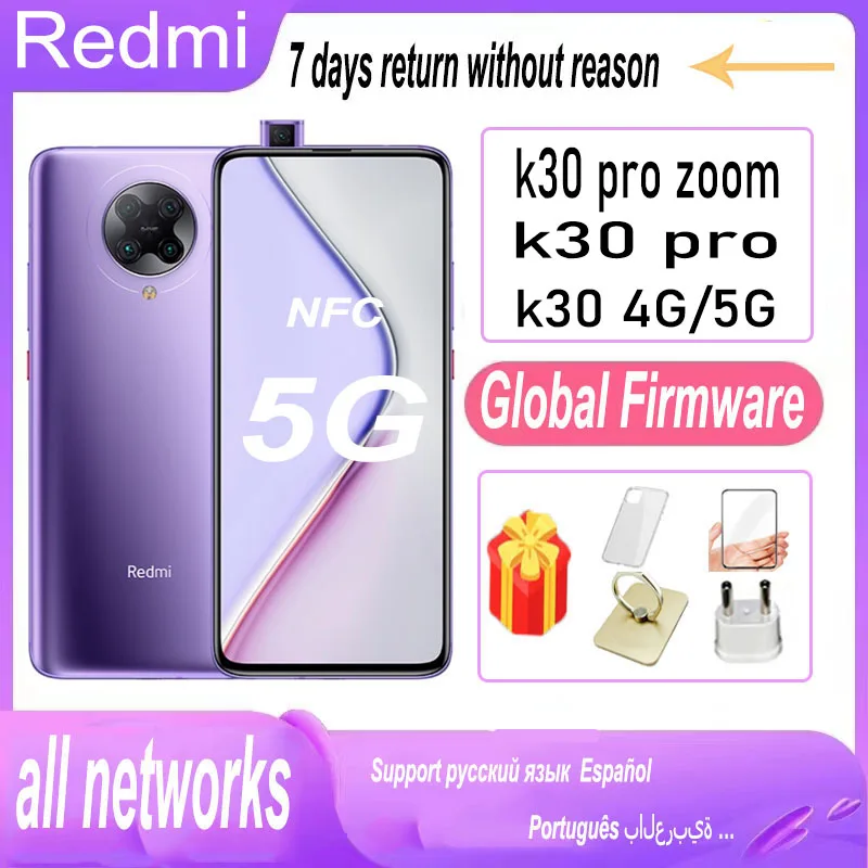 Xiaomi-smart Phone Celular Original Redmi K30 Pro Zoom K30 5g Nfc 4g 8g 256g Versão Global Todos os Netcom