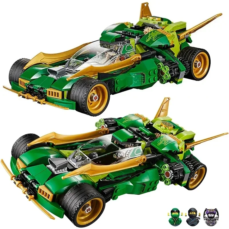 Animated Film Movie Lloyd's High-speed Nocturnal Chariot Building Blocks Racing Car Vehicle Soldier Assembly Brick Toys Kid Gift