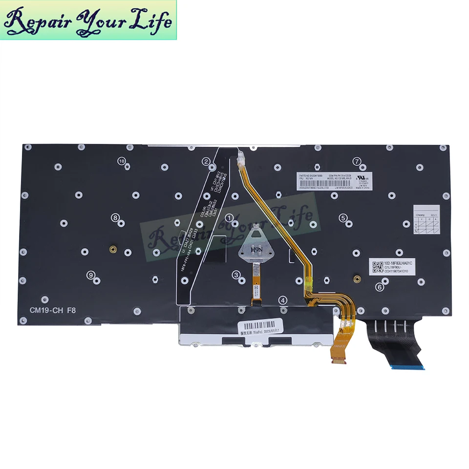 US EN-RU Backlit Keyboard for Lenovo ThinkPad X1 Carbon Gen 7th