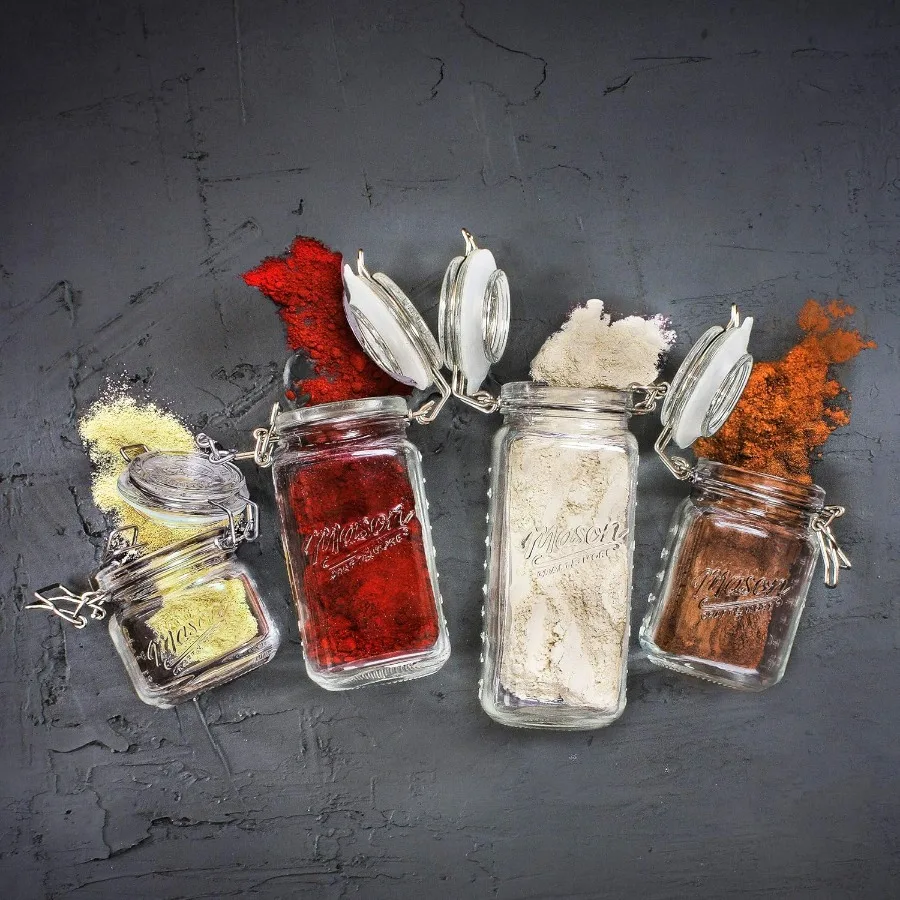 برطمانات مشبك زجاجية شفافة لتخزين طعام المطبخ محكمة الغلق، مجموعة جرة حفظ بمشبك صغير مكونة من 4 قطع (7 أونصة، 12 أونصة، 17 أونصة، و22 أونصة)، (TTU-V1)