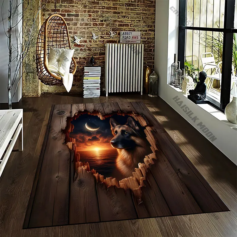Nature dog fire heartfelt symbolismcarpet Yoga living room room decor children's crawling mat doormat area rug games  mat