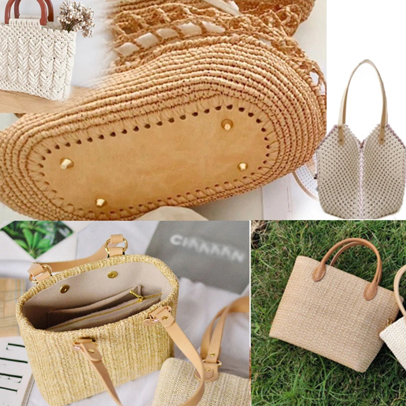 29.5*10cm Oval Long Bottom For Knitted Bag Pu Leather Bag Accessories Handmade Base With Holes Diy Crochet Bag Bottom Wholesale