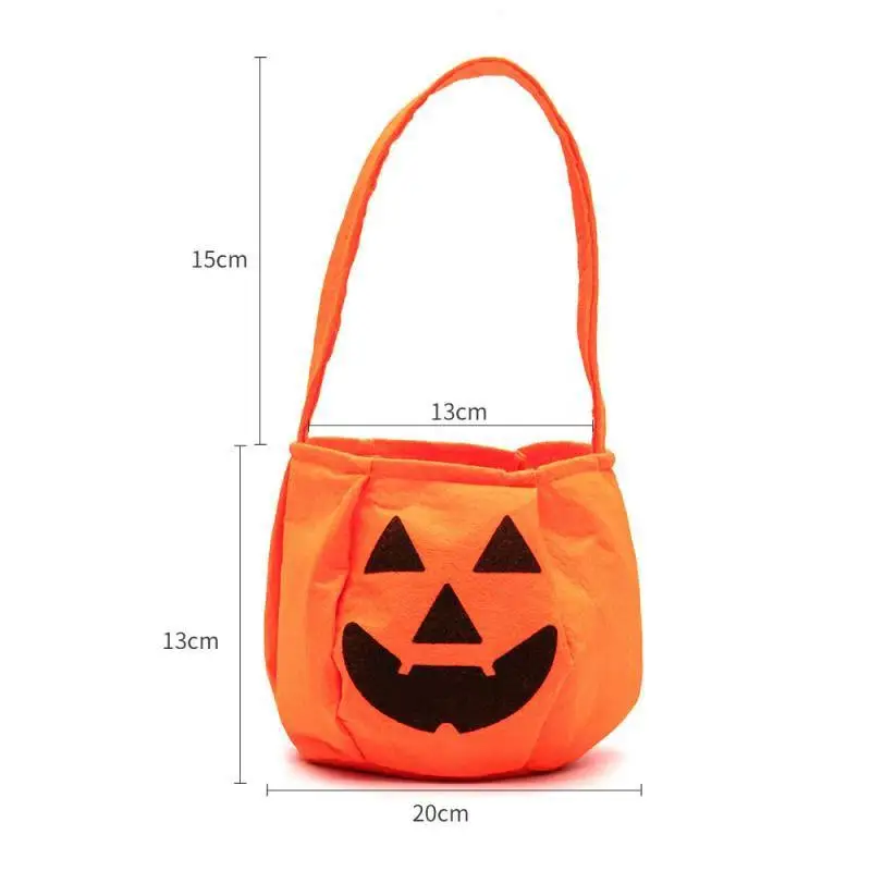 Cute Halloween Portable Pumpkin Bag Trick Or Treat Kids Candy Bag Happy Halloween Day Gift Pumpkin Backpack Shoulder Bag