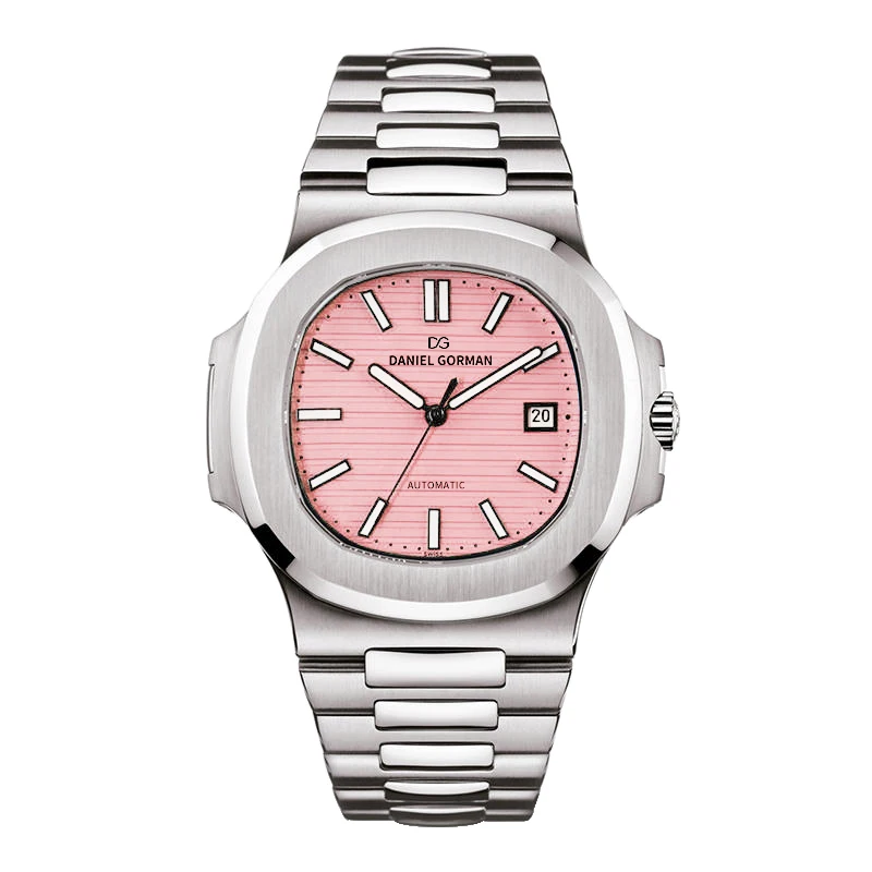 DG8008 Gorman Watch Pink Yellow Automatic Watch Mechanical Movement Stainless Steel 50M Water Resistant Top Brand Dress Watch