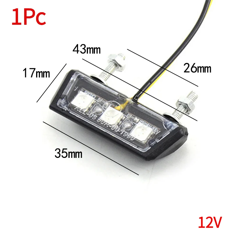 1Pc 12V Motorcycle License Plate LED light Waterproof Motorcycle License Light.