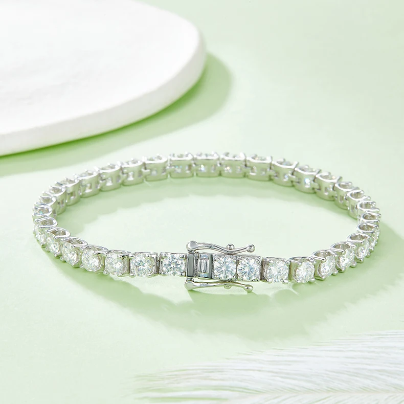 Moissanite Sparkling Full Diamond GRA 925 Sterling Sliver Wedding Party Fashion Jewelry Matrix Tennis Bracelets Women