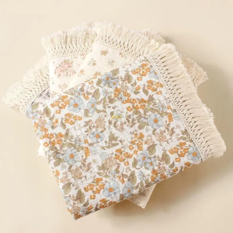 Bayi Burung Bayi Kain 2 Kapas 2-Layer Menerima Selimut Handuk Mandi Dicetak Dengan Tepi pinggiran untuk bayi perempuan