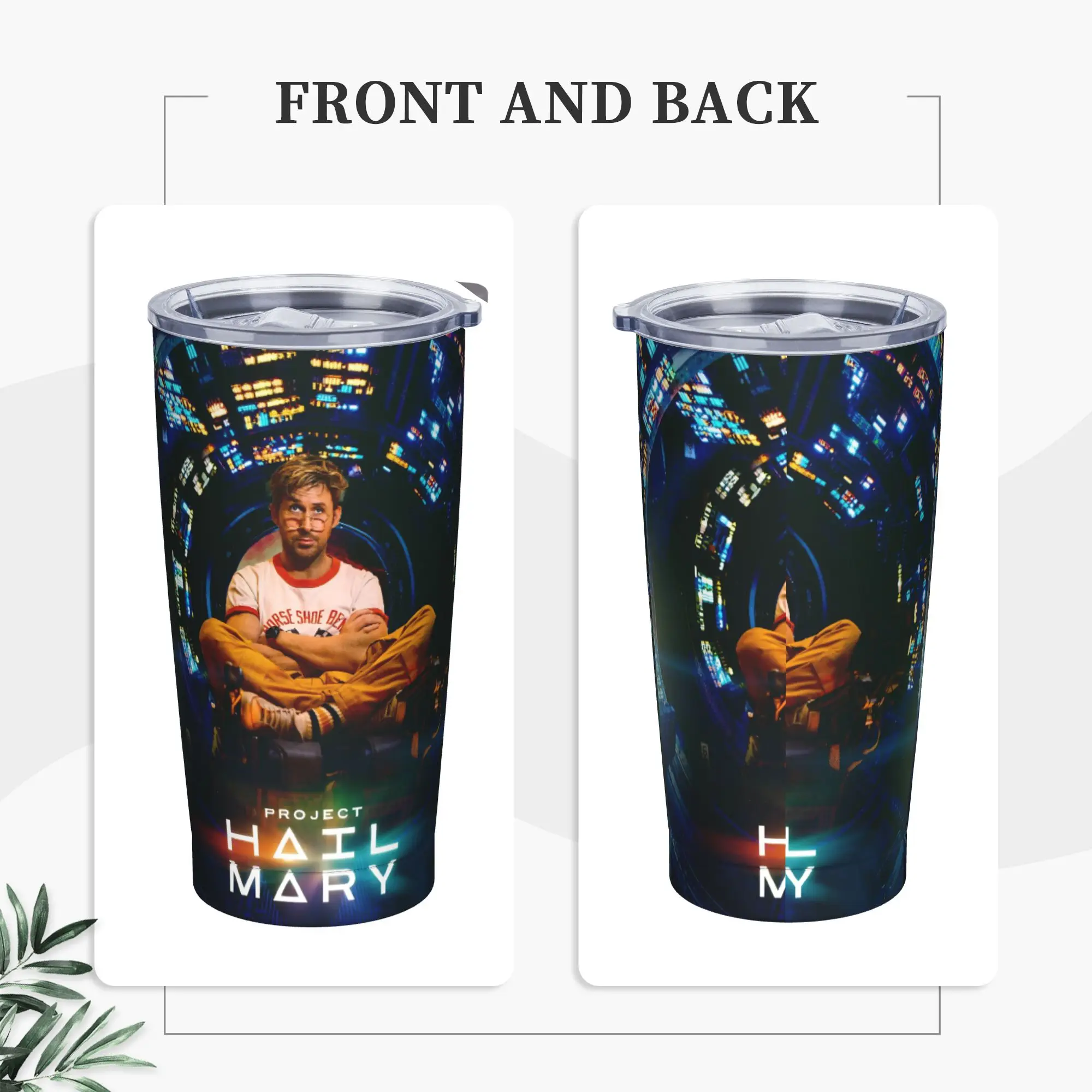 Project Hail Mary Gosling Alien Tumbler Vacuum Insulated  Thermal Cup with Lid Straw Double Wall Mug Water Bottle, 20oz
