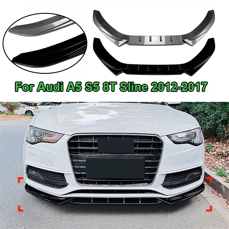 

Передний бампер, спойлер, сплиттер, губа под защитой, протектор Canard, дефлектор для Audi A5 S5 8T Sline 2012-2017, нижняя накладка лезвия