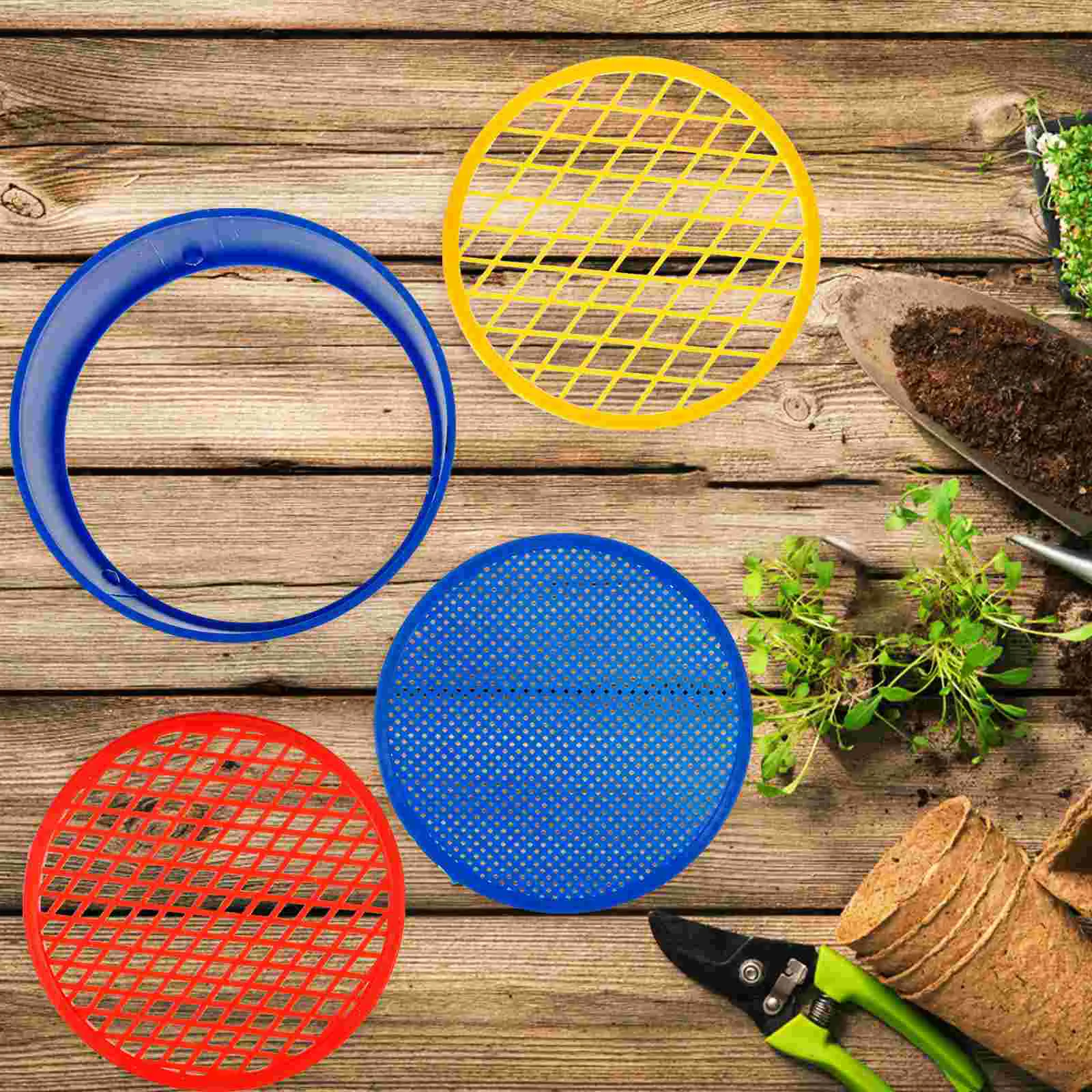 1 Soil Sieve Sifting Compost Planting Filter Plastic Mesh Garden Tool 3 Replaceable Screens Easy Use Save Time Effort Essential
