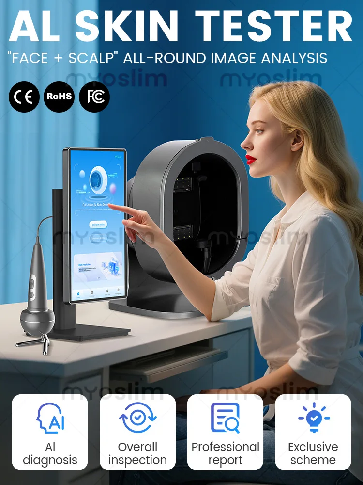 Artificial Intelligence Technology Facial Care Analyzer Hair Follicle Scanner Beauty Skin Diagnostic Instrument