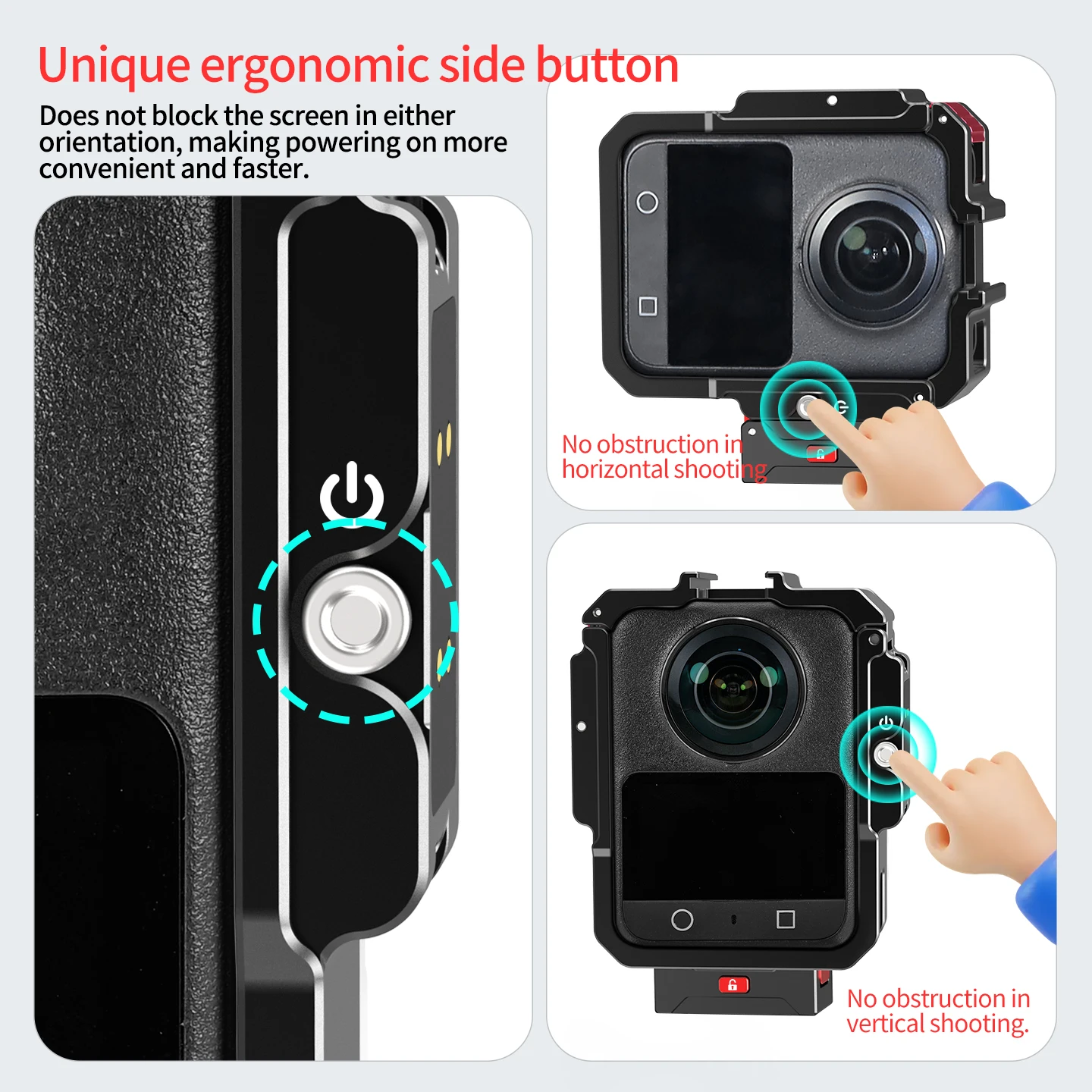 Bgning für DJI Osmo 360 Magnetischer Kamerarahmen für Horizontale & Vertikale Fotografie Schnellverschluss Aufladbare Erweiterung Stativhalterung – Detail 6