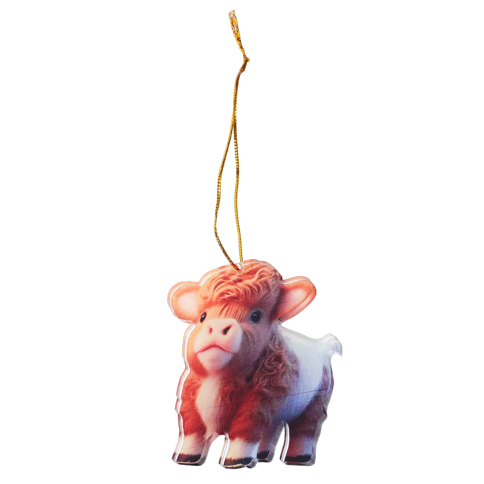 

Lovely Cartoon Highland Cow Car Hanging Ornament Resin Pendant Unique Design Festive Decor Cow Decorations for Home