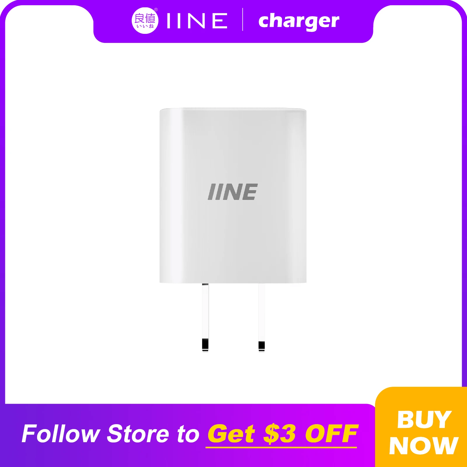 

IINE PD 20W Dual Port Fast charger /Dual C+A Ports for fast Charging /Charge Two Devices Simultaneously /Multi-Protocol Fast Ch