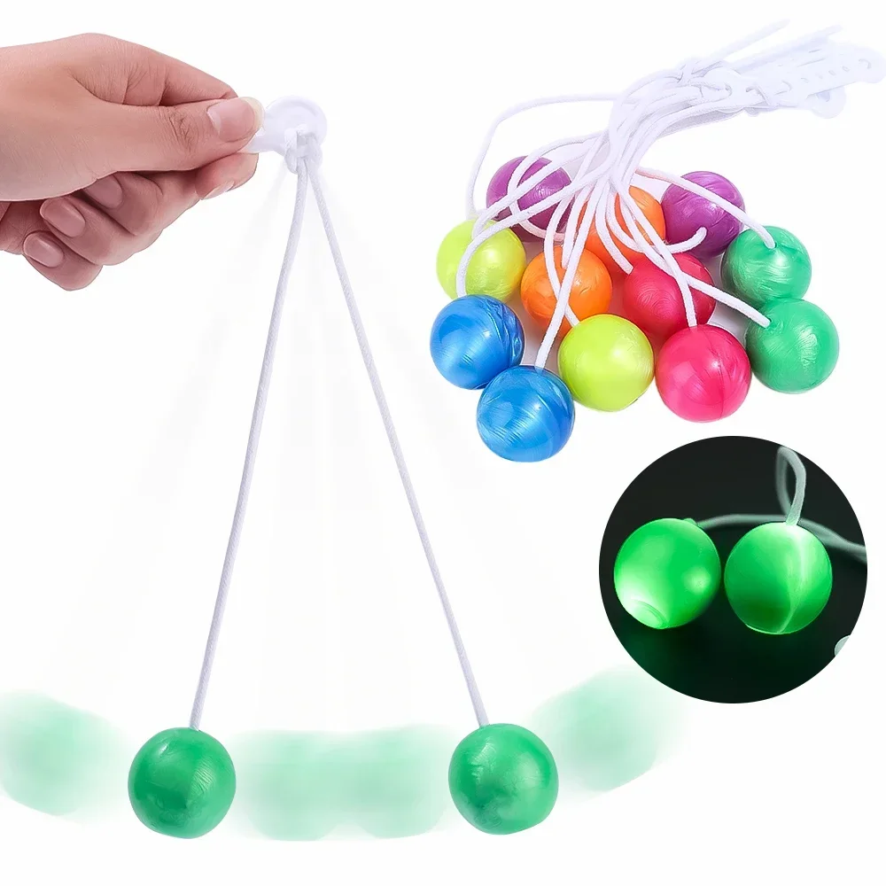 P11 Anxiety Relieve Click Clack Clackers Balls Glowing Decompression Toys for Kids Adults Creative Antistress Luminous Balls Toy