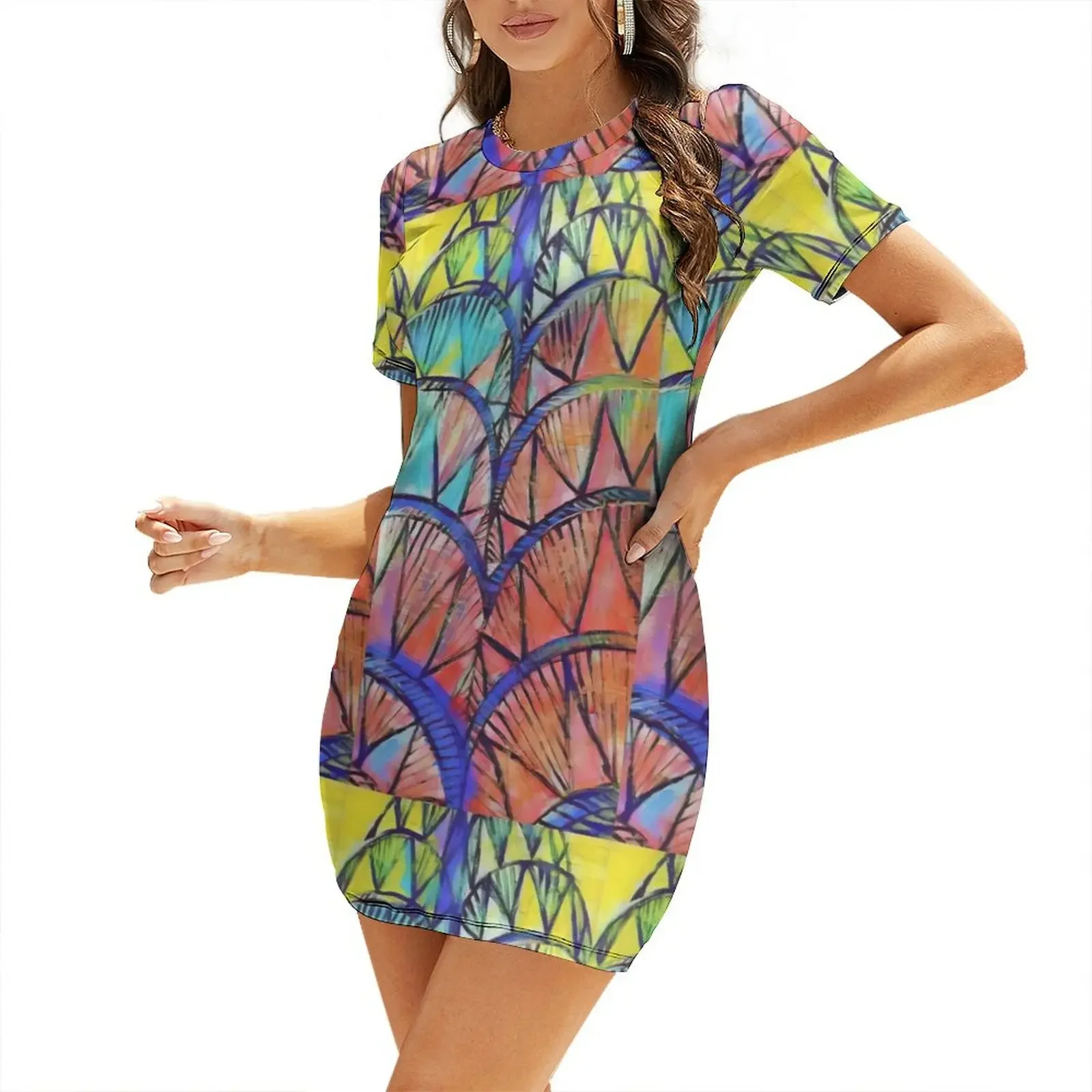 NYCC Short-Sleeved Dress women's dresses luxury Casual dresses woman dress Dress