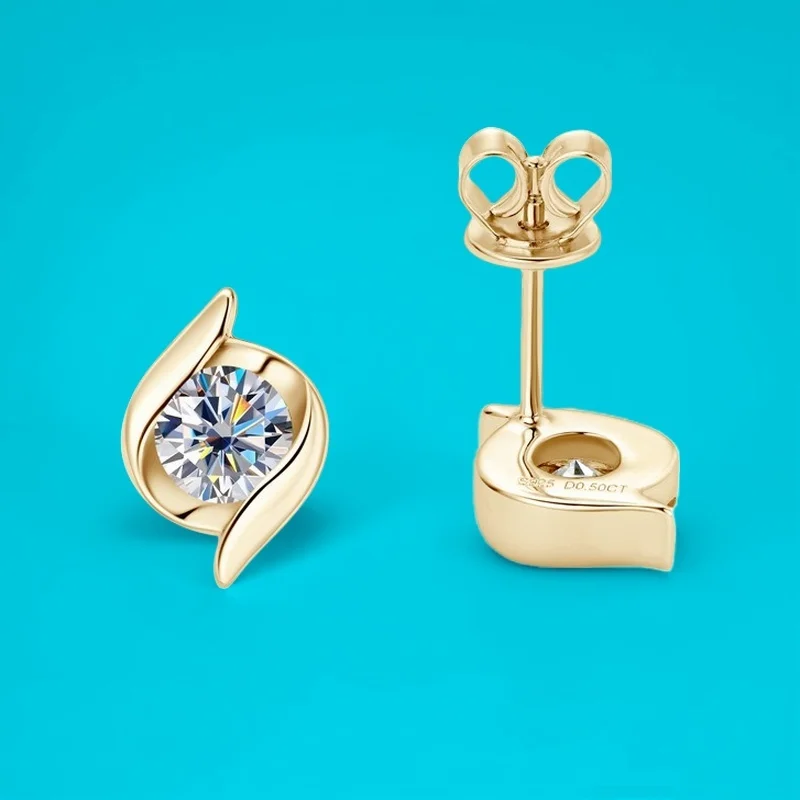 

Серьги-кольца с муассанитом 0,5 карата, серебро S925, высококачественный нишевый дизайн, сертифицированная GBA, бесплатная подарочная коробка, стильные модные украшения для женщин