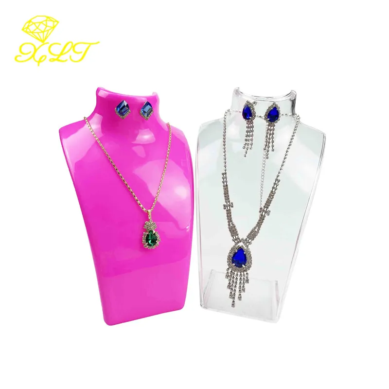 4 Colors Acrylic Mannequin Necklace Jewelry Display Holder Pendant Earrings Decorate Exhibition Display Stand Shelf