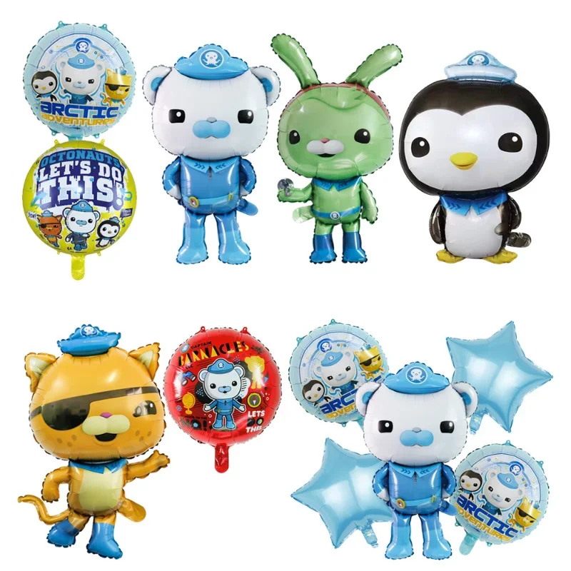 6 قطعة بالونات Octonauts الدب القطبي القط البطريق احباط بالونات الكرتون البحر الحيوان كرات الهواء الأطفال حفلة عيد ميلاد الديكور