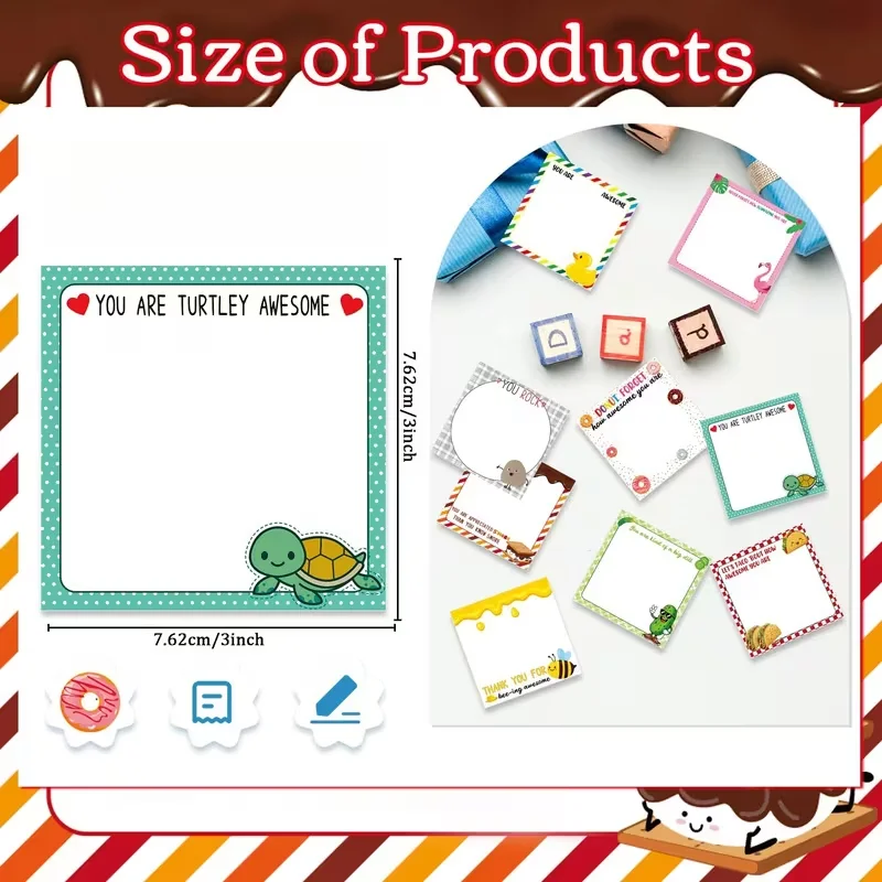 9 Pcs Inspirational Sticky Note Set Fun Positive Energy Notebook Humorous Inspirational Self-Adhesive Positive Office Study Gift