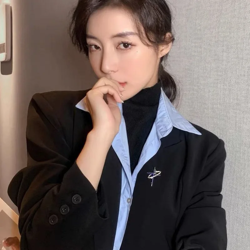 Hot New Cool Trendy Galaxy Planet Star Brooch Lapel Pin Badge Korean Style Suit Cardigan Anti-slip