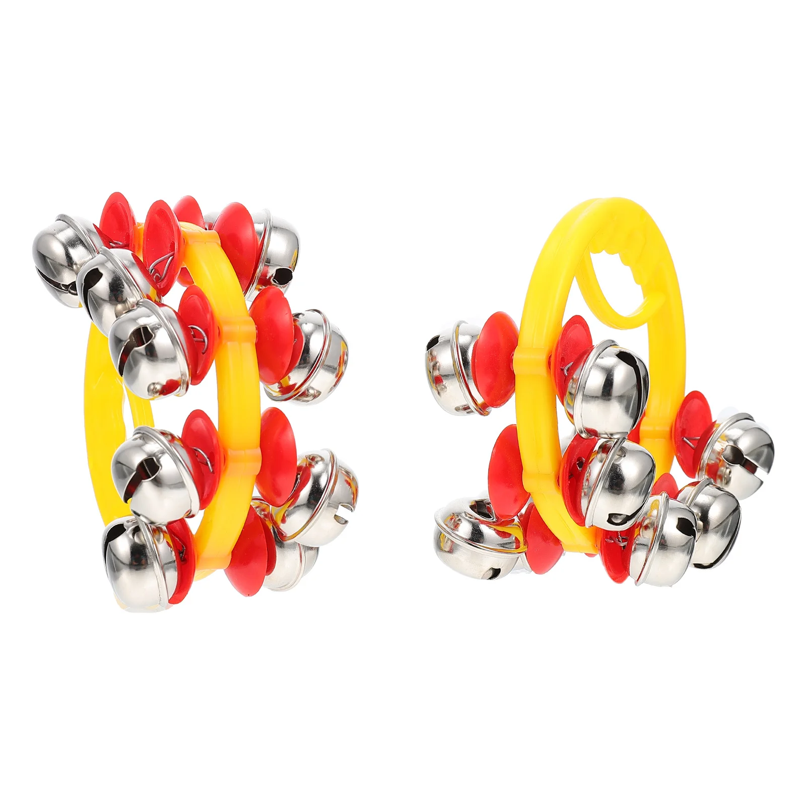 2Pcs 어린이 공연 손목 벨 댄스 및 이벤트를위한 밝은 색상의 장식 소품 플라스틱 딸랑이 플라스틱 핸드벨