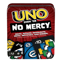 Mattel Uno No Mercy Tin Box 1Box 168 Cards For Kids Adults Family Nights Parties Uno Cards Games Christmas Gift Toys