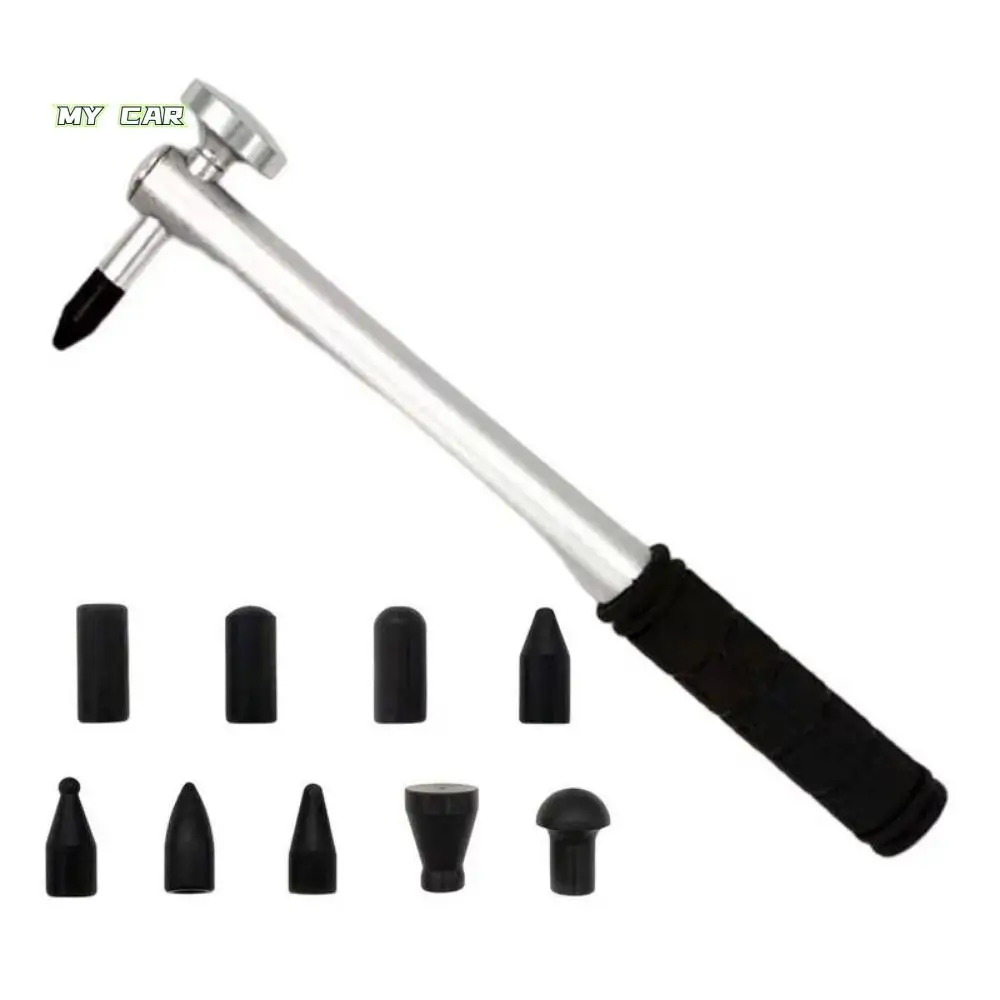 

With 9 Heads Car Body Leveling Hammer Aluminum Multi-function Car Dent Repair Hammer Portable No Trace Shaping