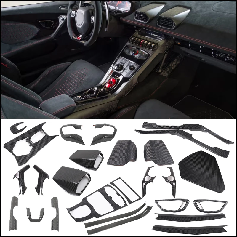 For Lamborghini Huracan LP580-2 2014-2021 Real Dry Carbon Fiber Interior Parts Center Console/Door Trim Kit (Sell Separately)