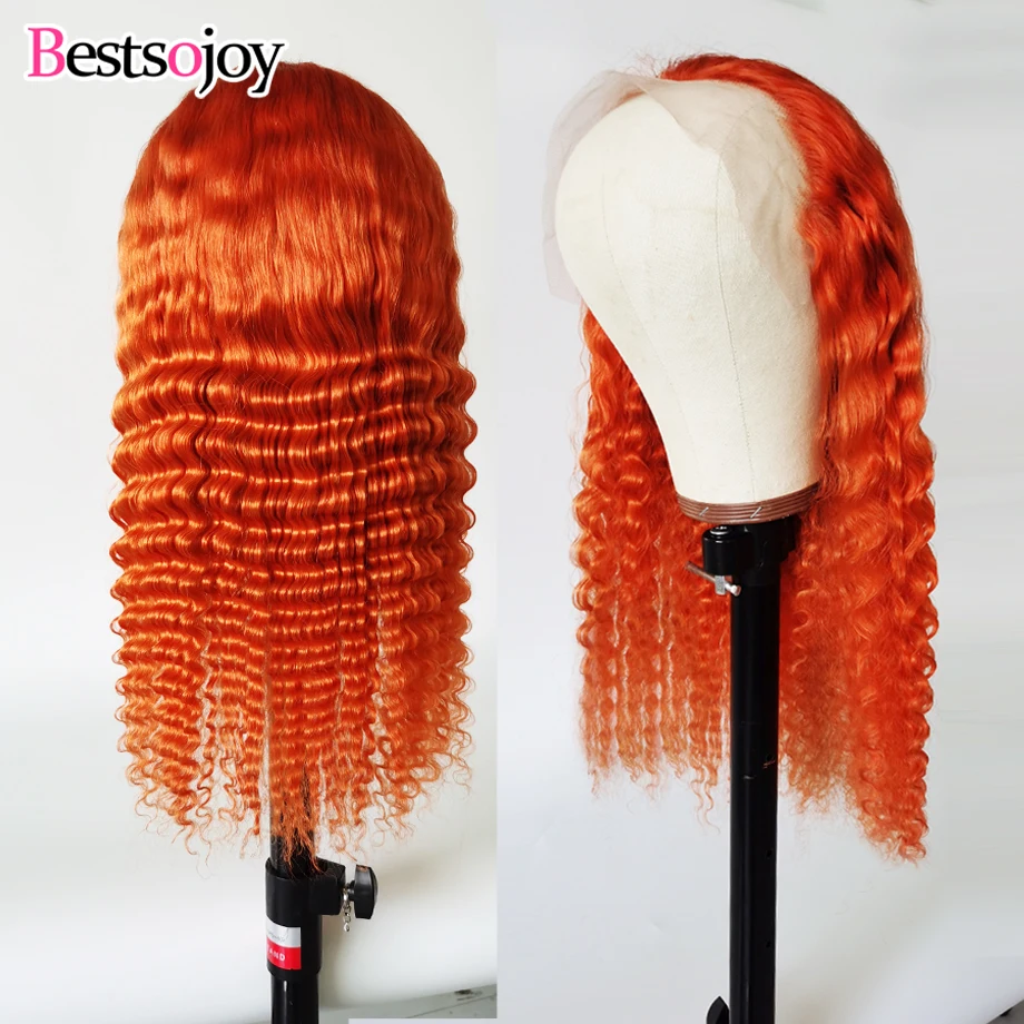 Orange Ginger HD Lace Frontal Wig Human Hair Deep Wave Lace Front Wigs For Women Brazilian Natural Hair Pre Plucked Lace Wig