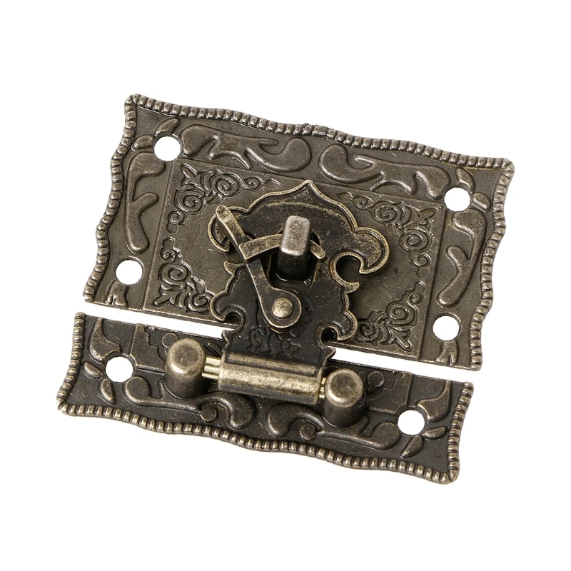 55mm x 47mm Estilo Vintage para pestillo caja madera cerrojo almohadilla pecho bloqueo tono bronce Drop Shipping