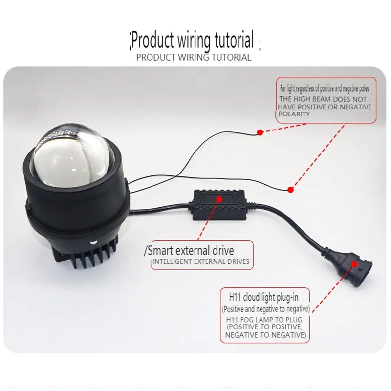 

Hi Lo Beam Bi LED Fog Light Projector Lens 3 Inch 12V 45W for Toyota Honda Valeo GM 3000K 6000K