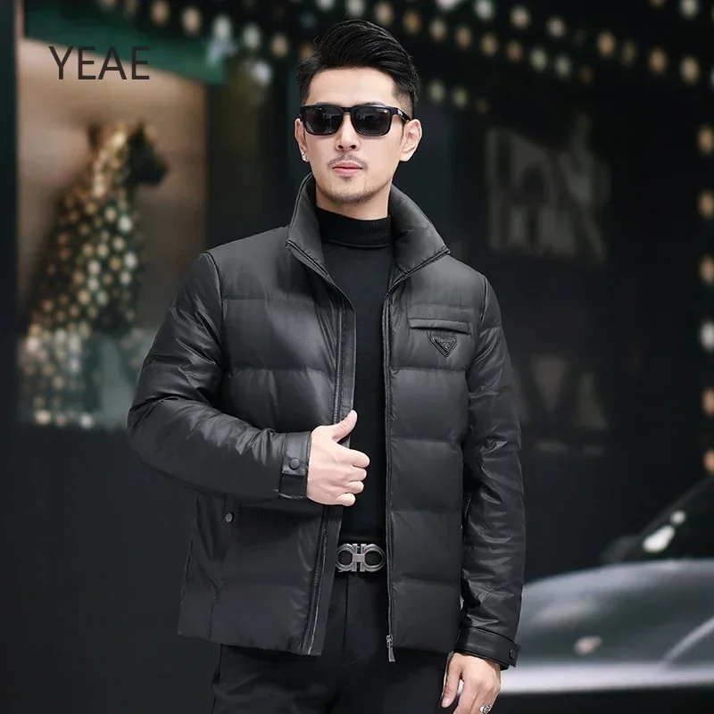 YEAE Stand Collar Short Down Jacket Duck Down Padding Designer Clothes Men Lightweight Padded Jackets 2024 Warm Man Winter Coat