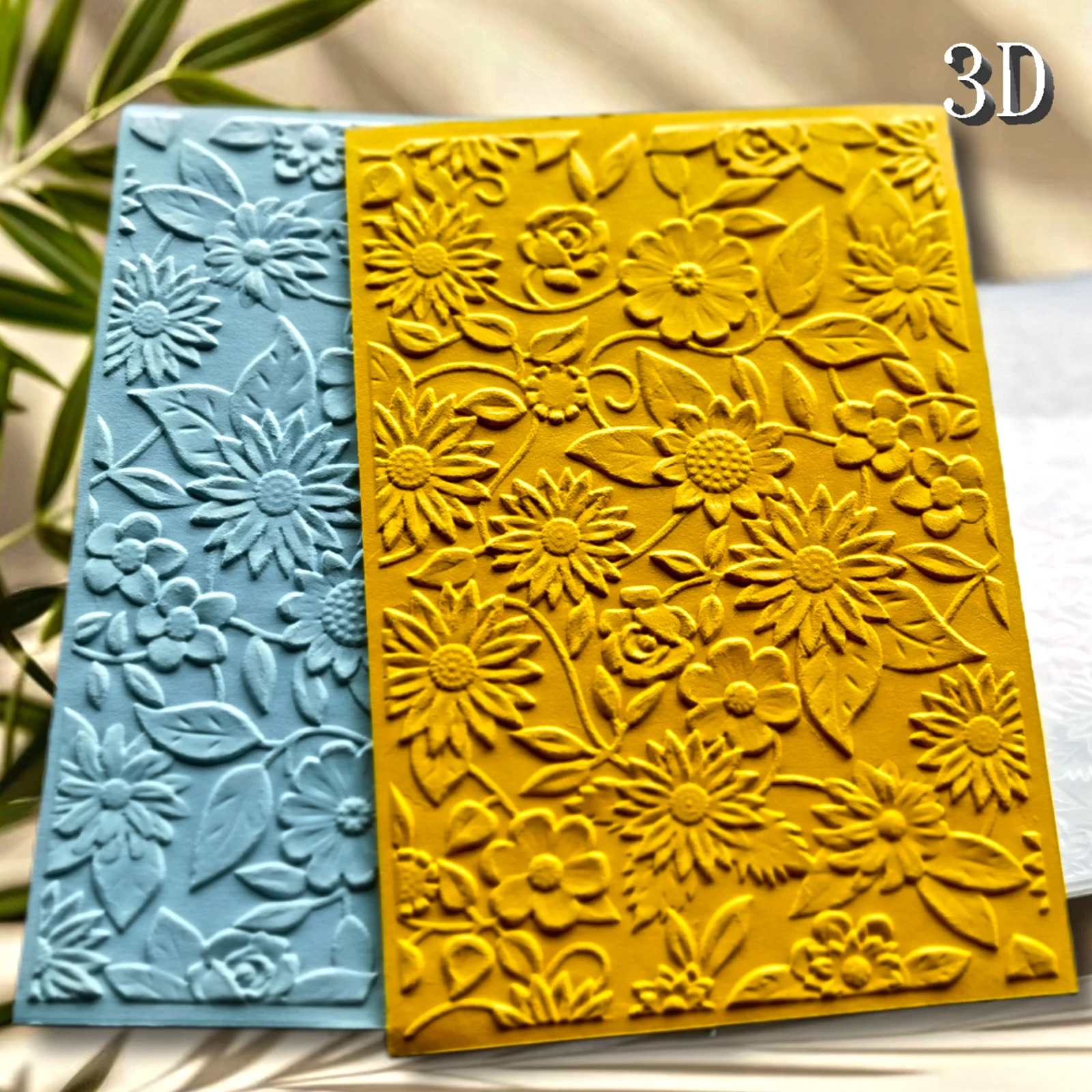 Transparenter 3D-geprägter Ordner – Gänseblümchen-DIY-Papiersteckform, geprägtes Kunststoffplatten-Design, Sammelalbum, 16 x 11,5 cm, neues Produkt