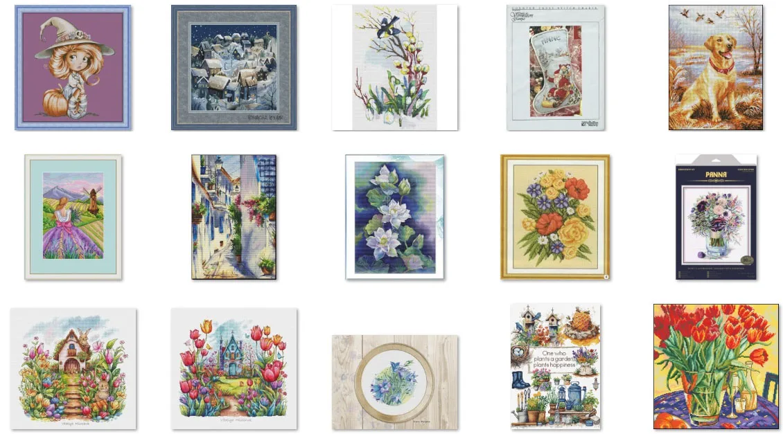 

Наборы для вышивки крестом Craft DIY Рукоделие Хлопковый холст LBP - Серия круглых цветов - Bluebell