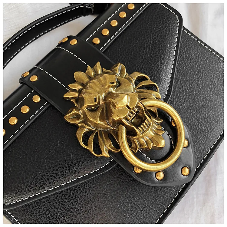 Damen Vintage PU Handtasche Neue Mode Umhängetasche Umhängetasche Kleine Quadratische Tasche Casual Täglichen Gebrauch – Detail 21