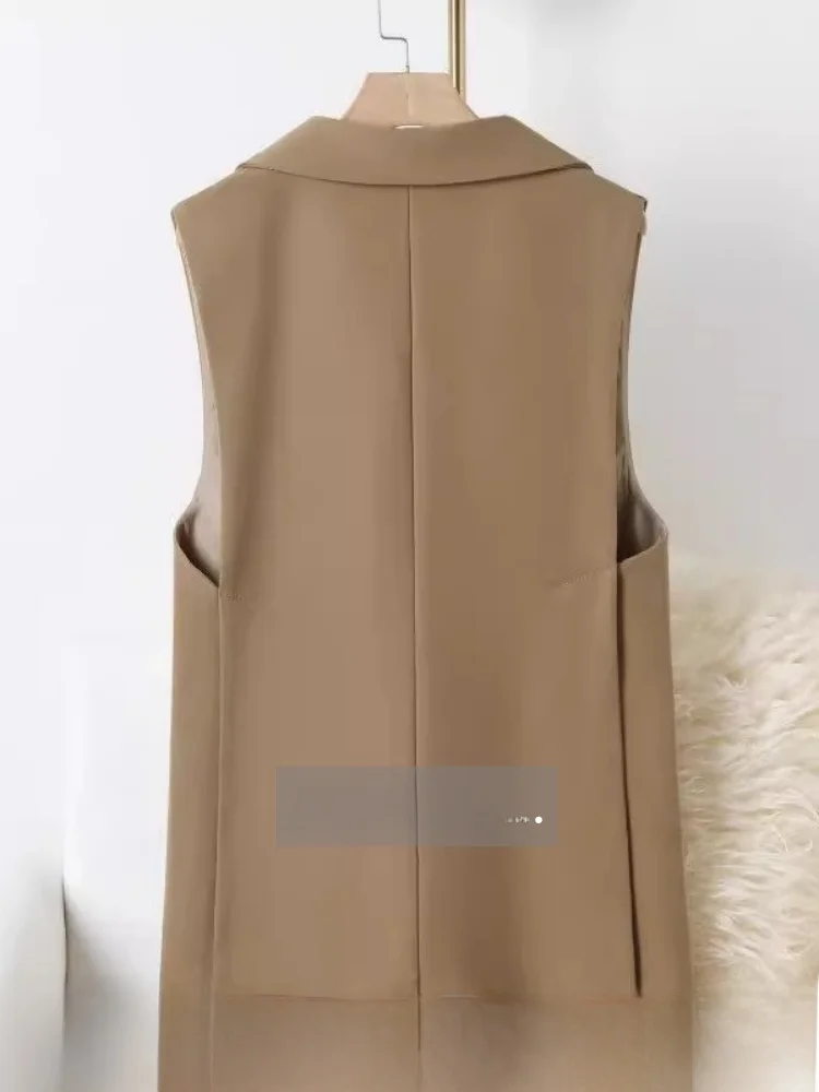 

Женский костюм, жилет с боковым разрезом, модный Busin Sle Jaet с V-образным вырезом и застежкой на пуговицы, стандартный крой, среднее тепло, весенний сезон