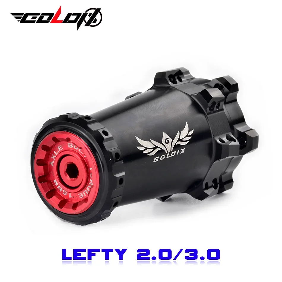 

GOLDIX Lefty Hub MTB XC AM Straight Pull 6 Bolt Disc Brake Left Hand Hub Black 2.0 3.0 115g Front Hub 28H For Lefty 2.0/3.0 Fork