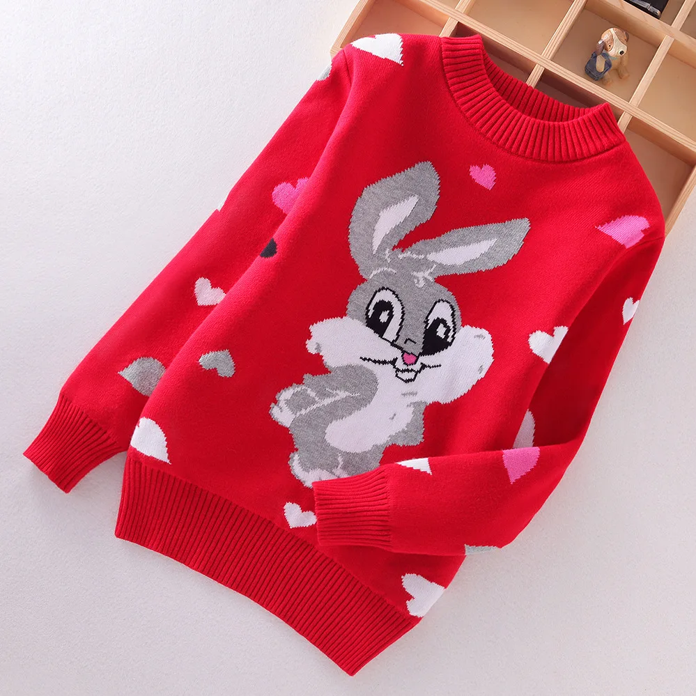 

winter Girls Sweater Keep warm Girls clothing Cotton clothing children's Sweater O-neck pullover knitting Sweater Kids clothes